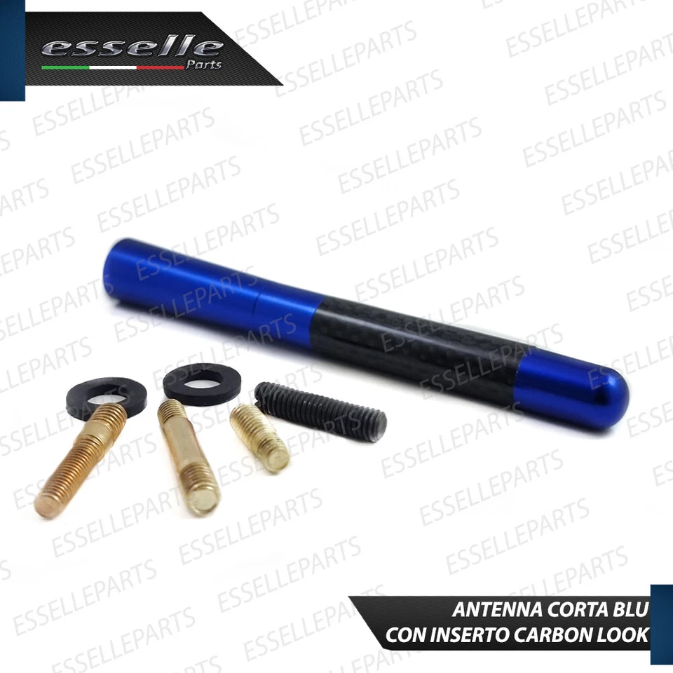 ANTENNA CORTA 12 CM BLU FINITURA CARBONIO PER MINI PACEMAN R61 - Immagine 3 di 4