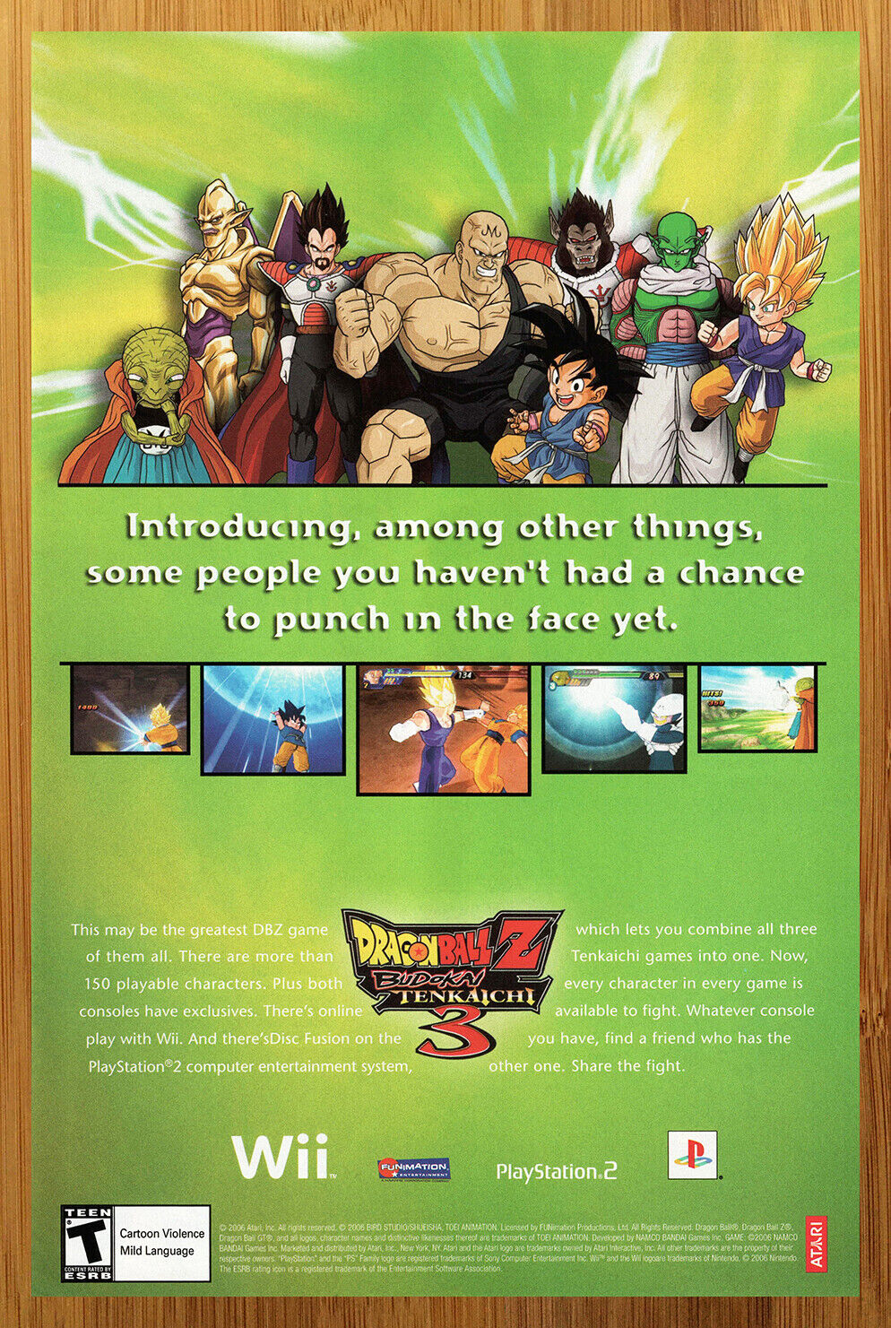 2007 Dragon Ball Z Budokai Tenkaichi 3 Print Ad/Poster Official DBZ Promo  Art