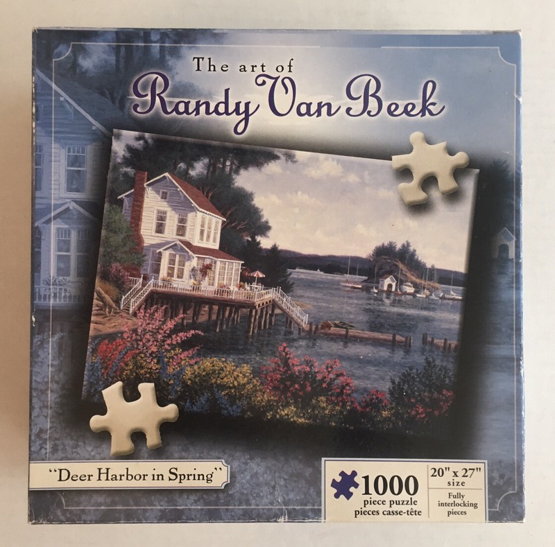 KARMIN INTERNATIONAL PUZZLE “DEER HARBOR IN SPRING” 1000 PIECES COMPLETE