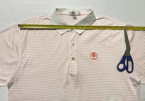 Peter Millar White & Pink Striped Men's Golf Polo Shirt Size M 100% Cotton - Picture 10 of 16