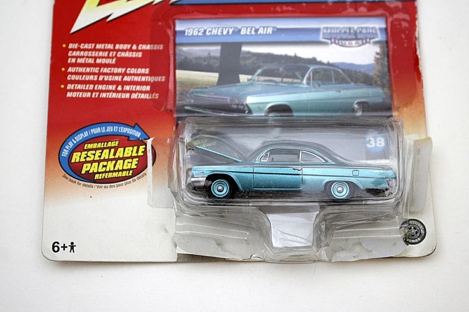 Chevy Bel-Air 1962 Johnny Lightning Muscle Cars EE. UU. 2004 1:64 diecast azul Foto 3 de 4