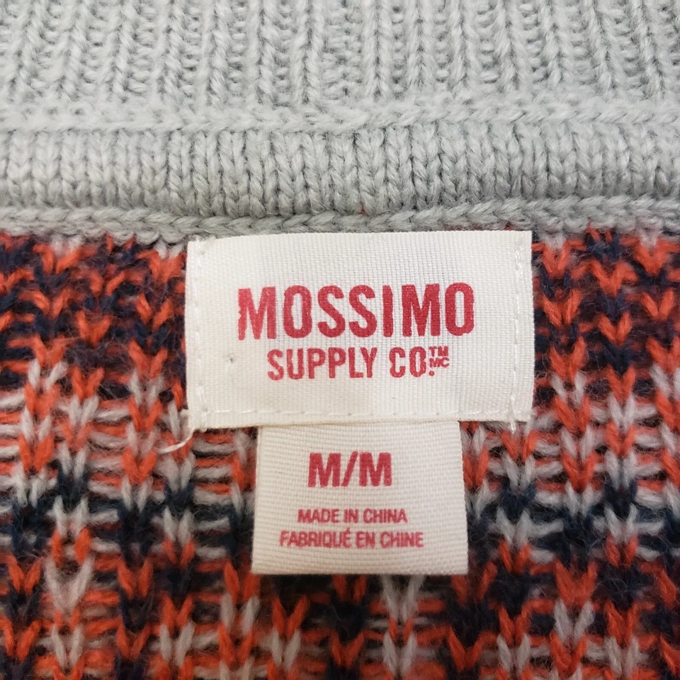 Suéter Mossimo para mujer gris medio naranja azteca occidental cárdigan tejido damas Foto 4 de 4