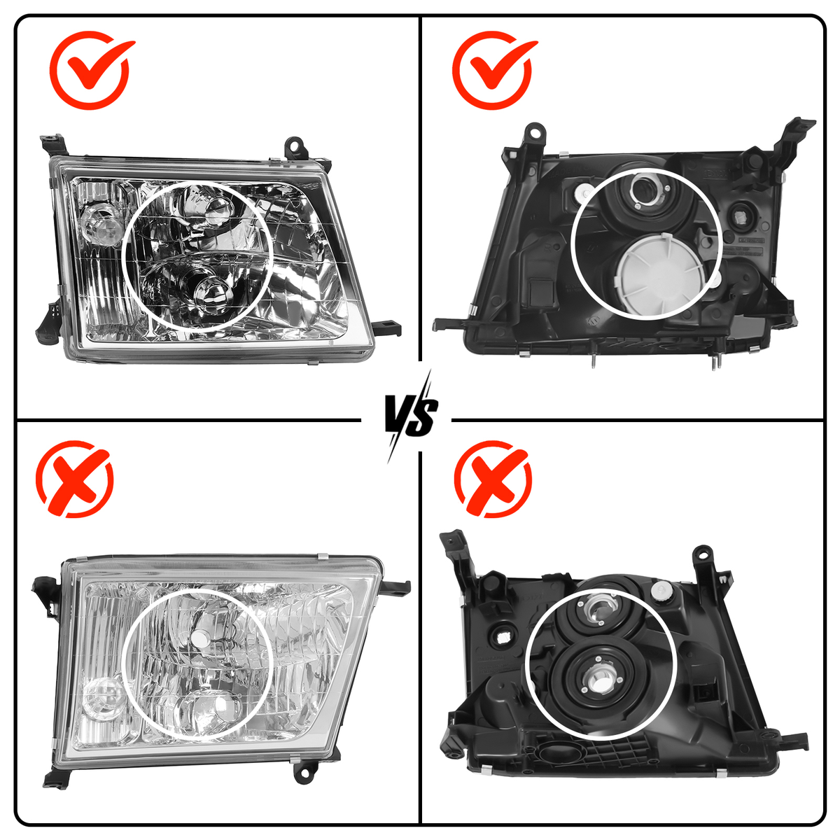 Front Left Side Headlight For 1998-2005 TOYOTA Land Cruiser FJ100