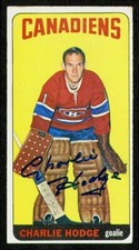 1964 TOPPS 17 CHARLIE HODGE AUTOGRAPHED PERFECTLY SIGNED STANLEY CUP CHAMPIONS
