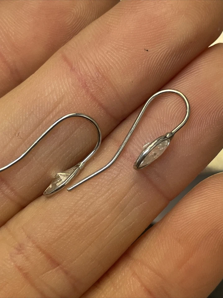 .50CTW Natural Marquis Diamond 14K White Gold Hook Earrings  - Image 2 of 4