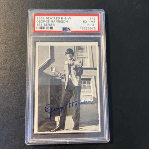 1964 Beatles Black & White George Harrison 1st Series #46 PSA 6 ST  - Picture 1 of 3