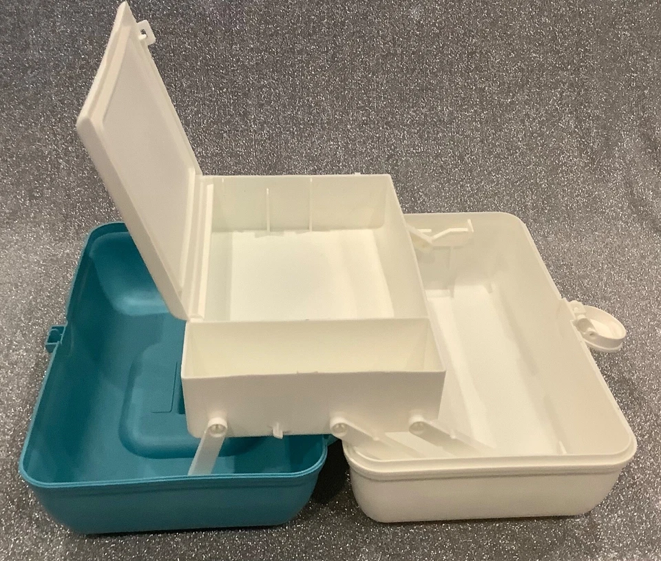 Estuche Maquillaje Caboodles 2 Tonos Verde Blanco Modelo 5626 Molde 4508 EE. UU. Foto 2 de 4