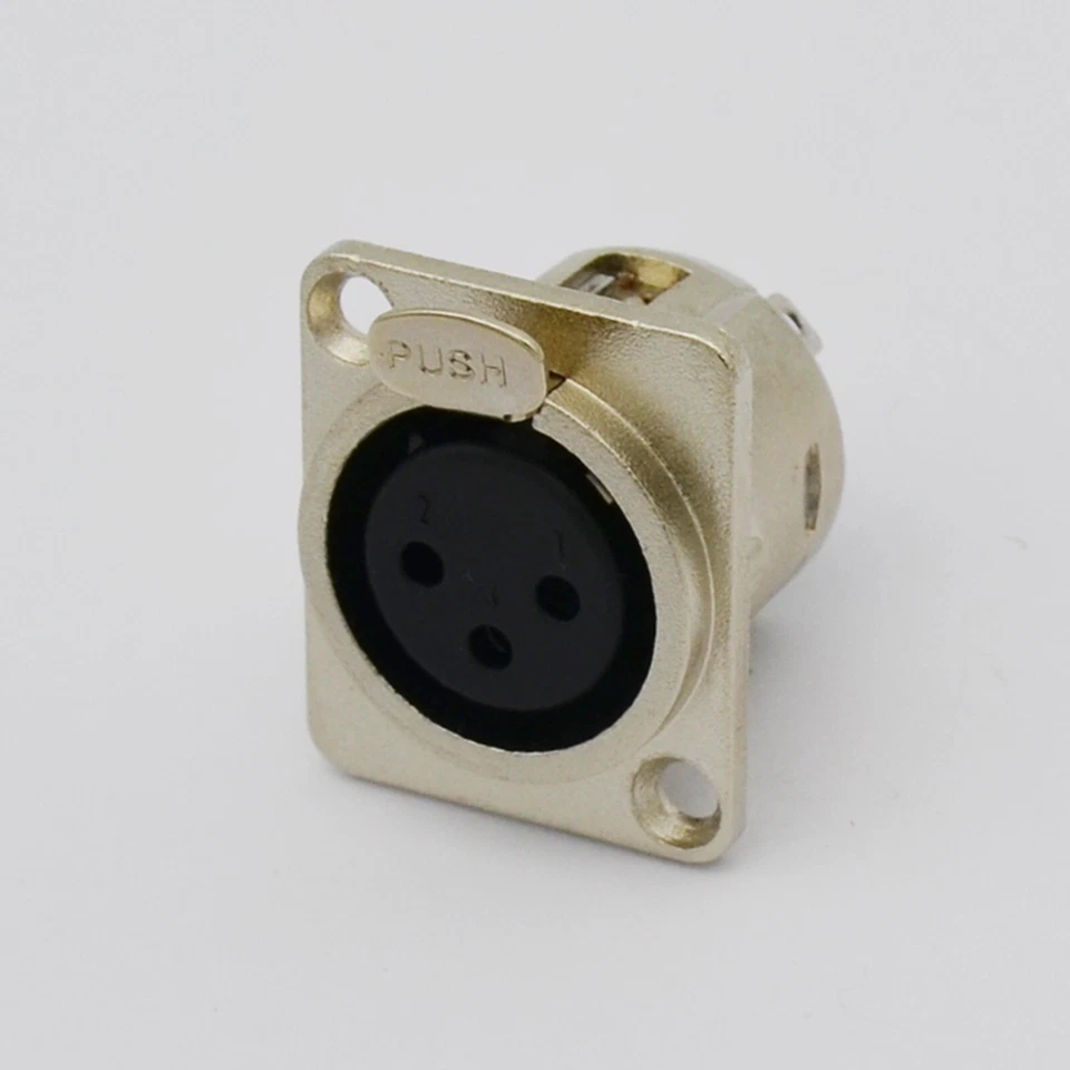 10,Panel Mount XLR 3-pin Female Connector - Nickel Case Metal Chassis - Image 2 of 4