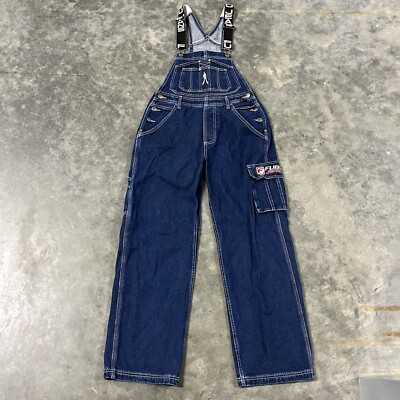 Macacão jeans feminino vintage anos 90 FUBU azul tamanho S