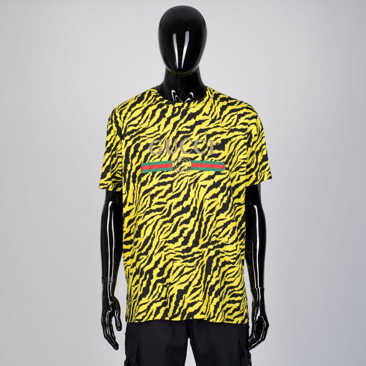 GUCCI 780$ Vintage Logo & Tiger Print Tshirt - Multicolor