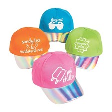 Kids Summer Baseball Caps Lot of 10   Holographic Brim Adjustable Hats