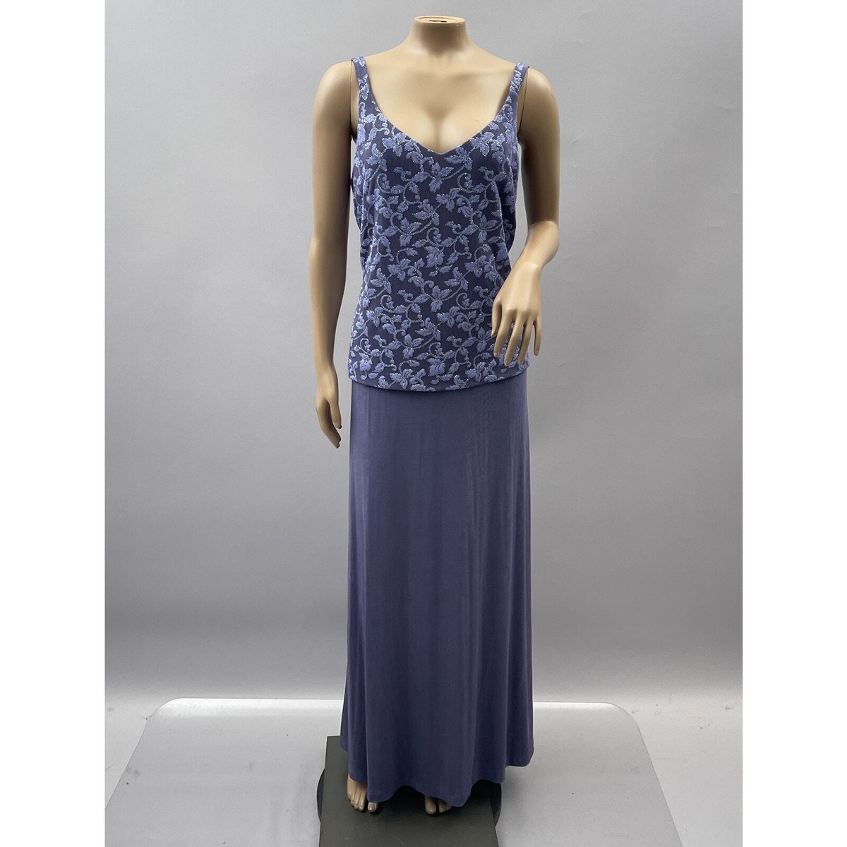 slim fit dress slacks Alex Evenings Draped Gown & Glitter Bolero Jacket main image 1