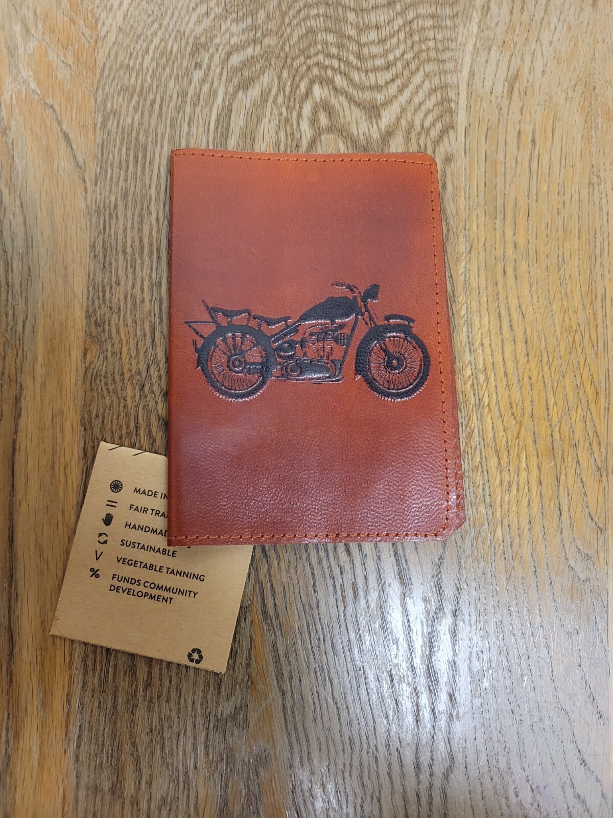 Matr Boomie Classic Motorcycle Design Genuine Leather Passport Holder-image