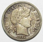 1912 D Barber Dime VF (L103)