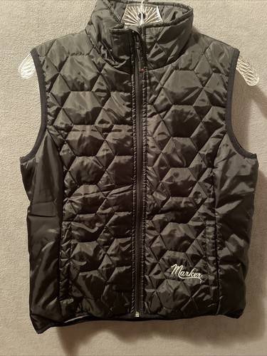 Marker Black Women's Insulated Ski Vest Jacket Quilted Zipper Front Size S - Picture 3 of 14