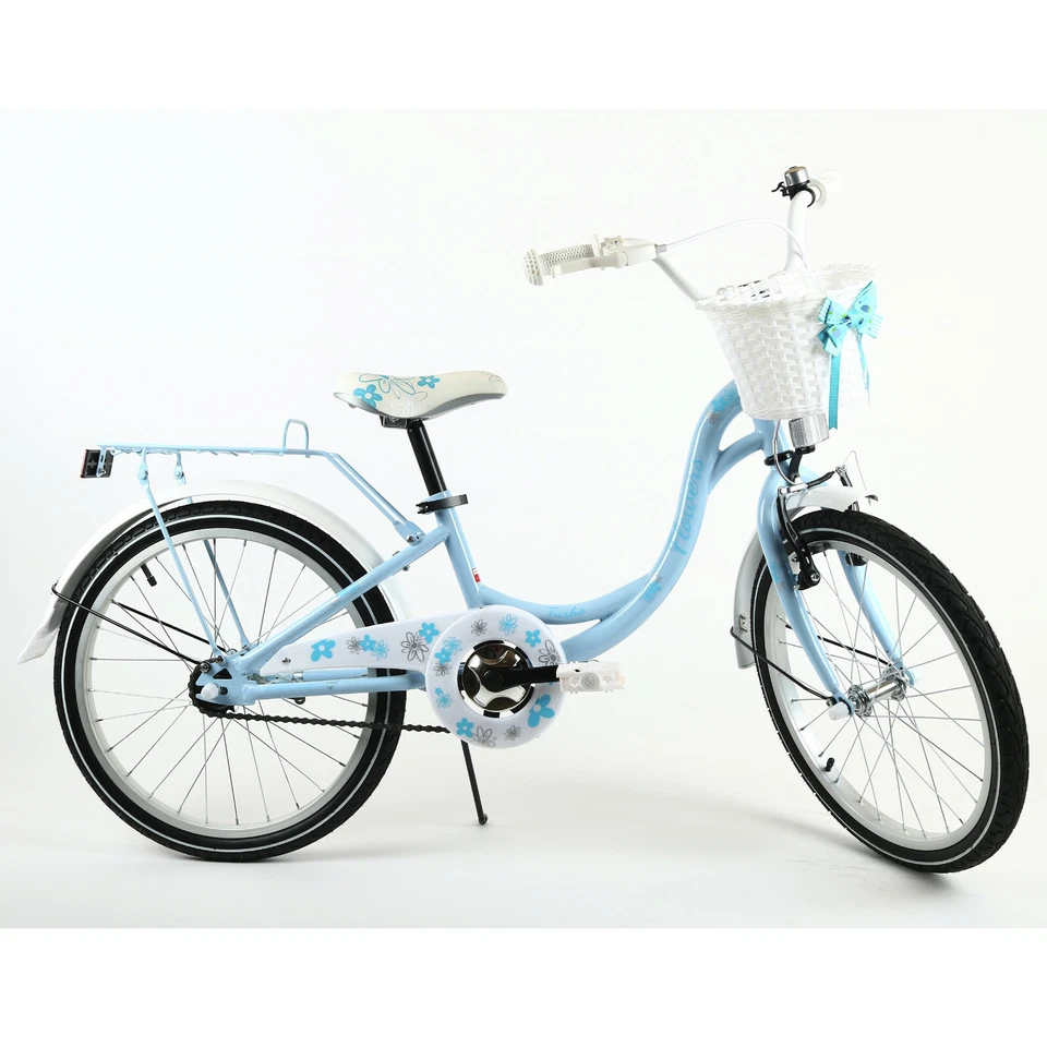 FLOWERS 20" Kinderfahrrad Mädchenfahrrad Fahrrad für Mädchen Kinderrad BLAU - Bild 2 von 4