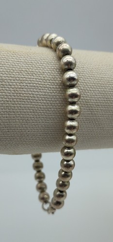 Vintage Kugel Perlenkette Armband Sterling Silber 925