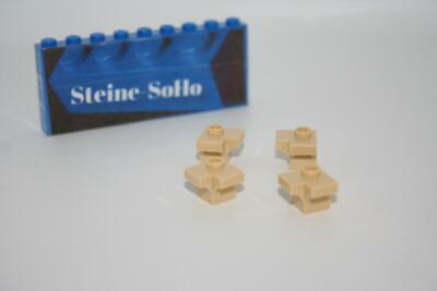 Lego (c) 4x Bogenstein, Bogen Ecke - 1x1 - tan - 38585 - brick top