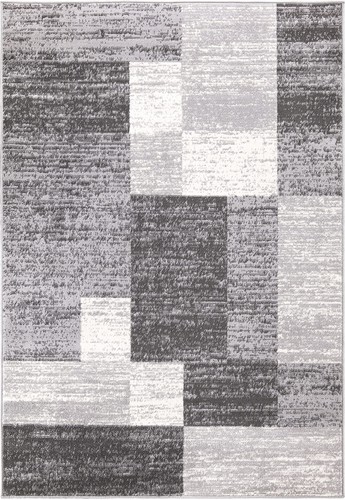 Oslo Modern Geometric Boxes Area Rug 5' X 7' Gray - Picture 2 of 8