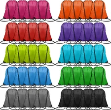 100 Pieces Drawstring Bag Gym Portable String Sack Backpacks Polyester Blank Cin