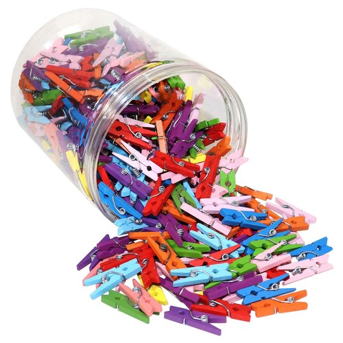 Mini Natural Wooden Clothespins 320pcs 1 Inch Photo Paper Peg Pin Craft Clips Fo - Picture 4 of 7