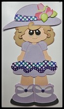 Dress Girl Brown Hair Handmade Paper Piecing Embellishment for Cards Pages PCC