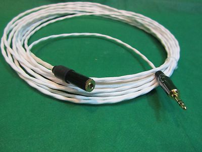 20 Ft SILVER PLATED 3.55 MM 1/8'' AUDIOPHILE HEADPHONE EXTENSION CABLE.
