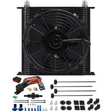 40 Row Transmission Oil Cooler Fan 6an Hose Adapter 180f Temp-erature Switch Kit