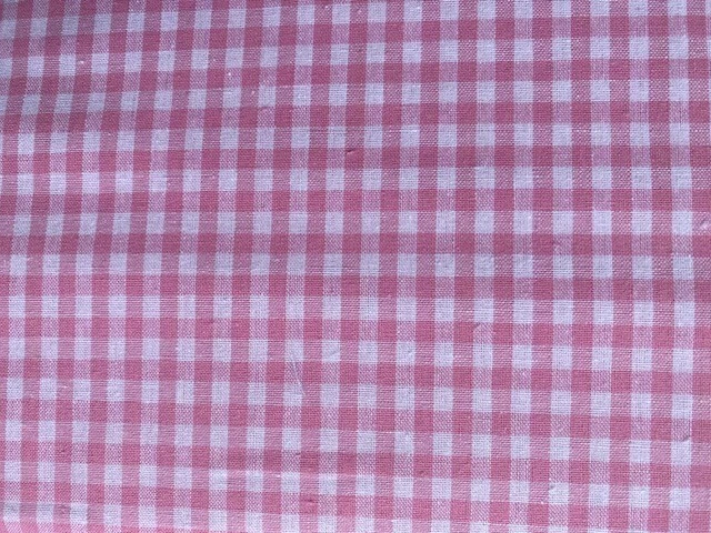 MARKENLOS Baumwollstoff Vichy Karo 0,5 cm Meterware rosa-weiß Rest ca. 1.00 m x 1.40 cm