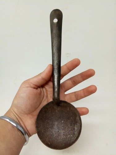 Old Rare Iron Hand Forged Kitchen Use Spoon Antique - Picture 4 of 5