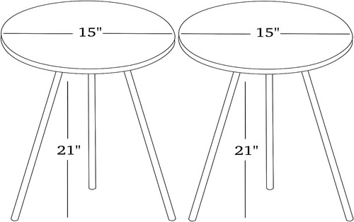 Set of 2 END Tables Marble Look Wood Round Sofa Side Table for Small Spaces - Picture 20 of 73