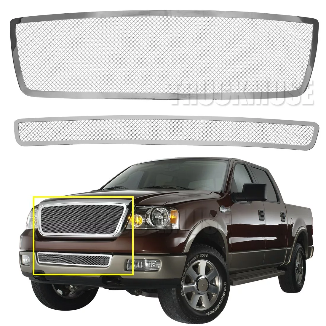 Ford f150 chrome front grille insert cheap fits 2004 2005 2006 2007 2008