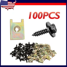 100× For BMW Car Screw Body Fender Bumper Retainer U Nut Clips Gasket Fastener