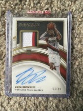 2021-22 Immaculate Collection - Rookie Patch Autographs Greg Brown III #137 /99