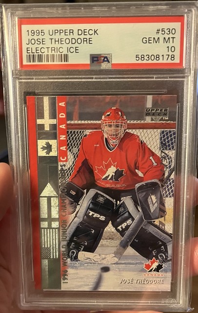 1995-96 Upper Deck Jose Theodore Rookie RC Canadiens MVP Electric Ice PSA 10