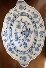 Beilagenplatte Teichert Meissen C&ouml;lln Zwiebelmuster Servierplatte 41x31x10 cm