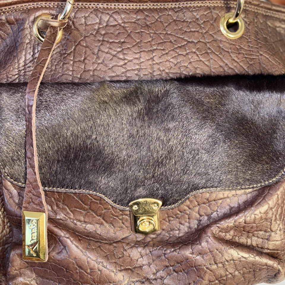 Aleanto Collezioni Italia Bolso de Mano de Cuero Marrón Bolso de Viaje con Solapa de Piel Foto 2 de 4