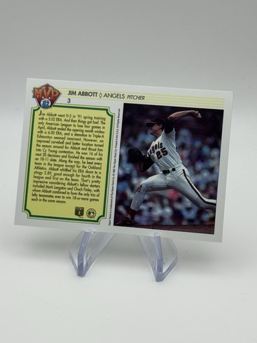 Jim Abbott 1992 Upper Deck Hologram #3 California Angels - Picture 3 of 3