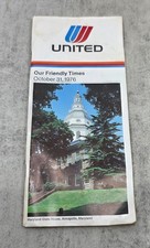 Vintage United Airlines Our Friendly Times Inflight Magazine/Timetable, Oct 1976