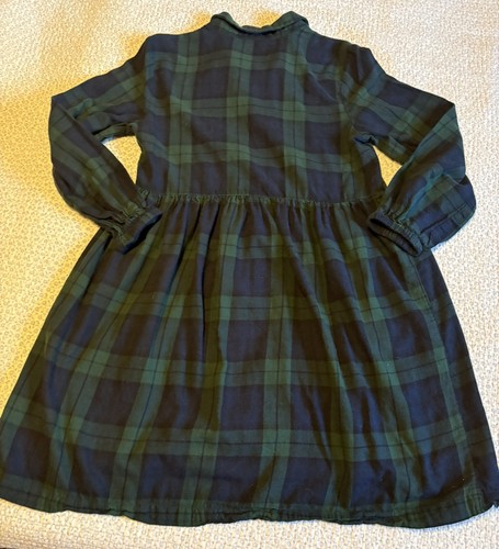 Old Navy Girls Tiered Dress Plaid 3/4 Sleeve Green - Picture 5 of 5
