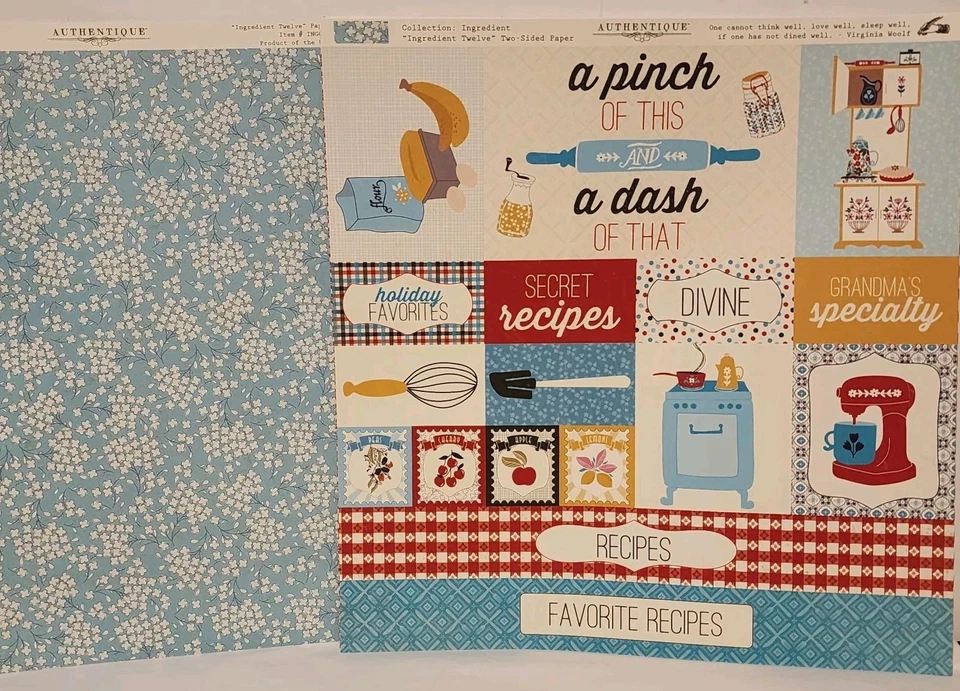 Autêntico kit de coleção INGREDIENT 12x12 papel scrapbook - 24 folhas e adesivos - Imagem 2 de 4