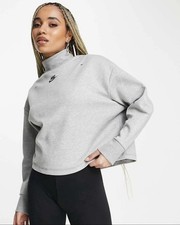 Nike Womens Tech Fleece Turtleneck Pullover Sweater Grey Size M