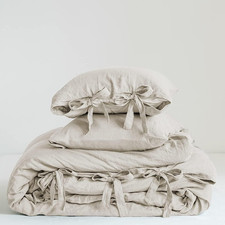 Simple Opulence 100 Linen Duvet Cover Set, 3 Pieces Belgian Flax Breathable Bed