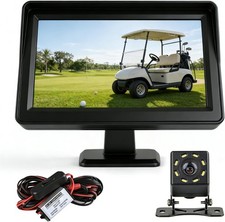 Golf Cart Backup Camera, Waterproof Golf Cart Accessories with 4.3" 16:9 Monitor