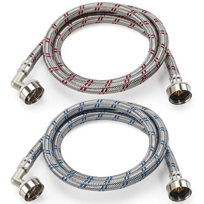#ad 【UPGRADE】4FT Washing Machine Hoses with 90 Degree Elbow Premium Stainless Ste... $25.01