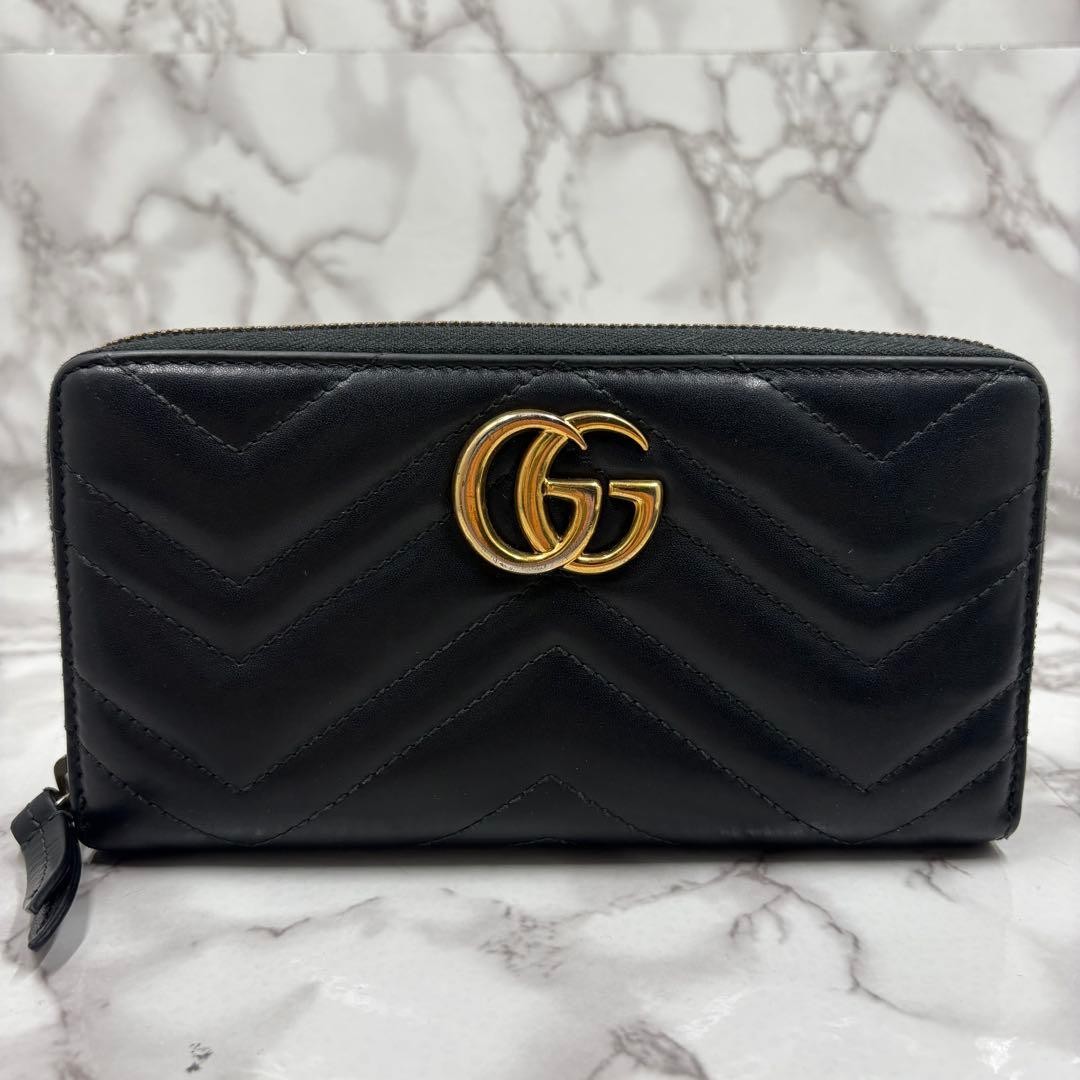 Gucci Long Wallet GG Marmont Leather Black Authentic G0106863 thumbnail 12