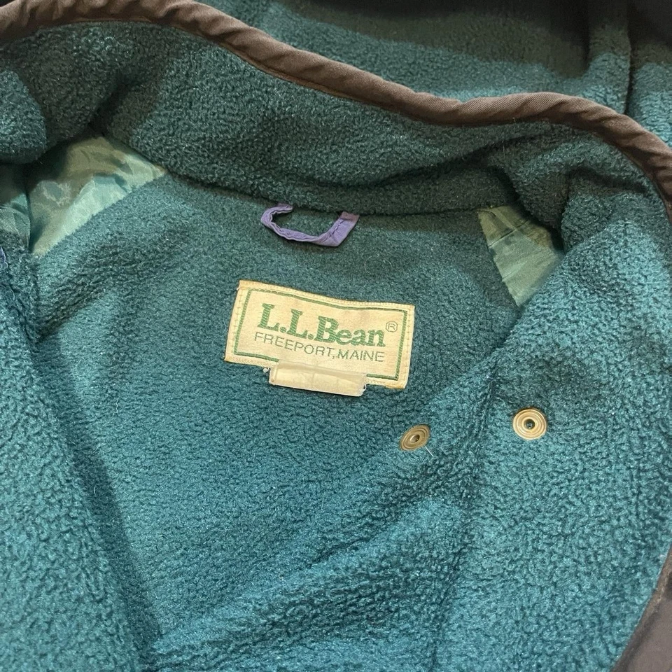 Vintage L.L. Bean с капюшоном парка куртка с флисовой подкладкой - Изображение 3 из 4