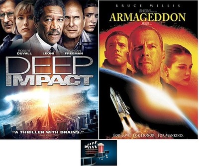 Disaster Double Feature ARMAGEDDON & DEEP IMPACT 2 DVD Set + Movie Take Art Card