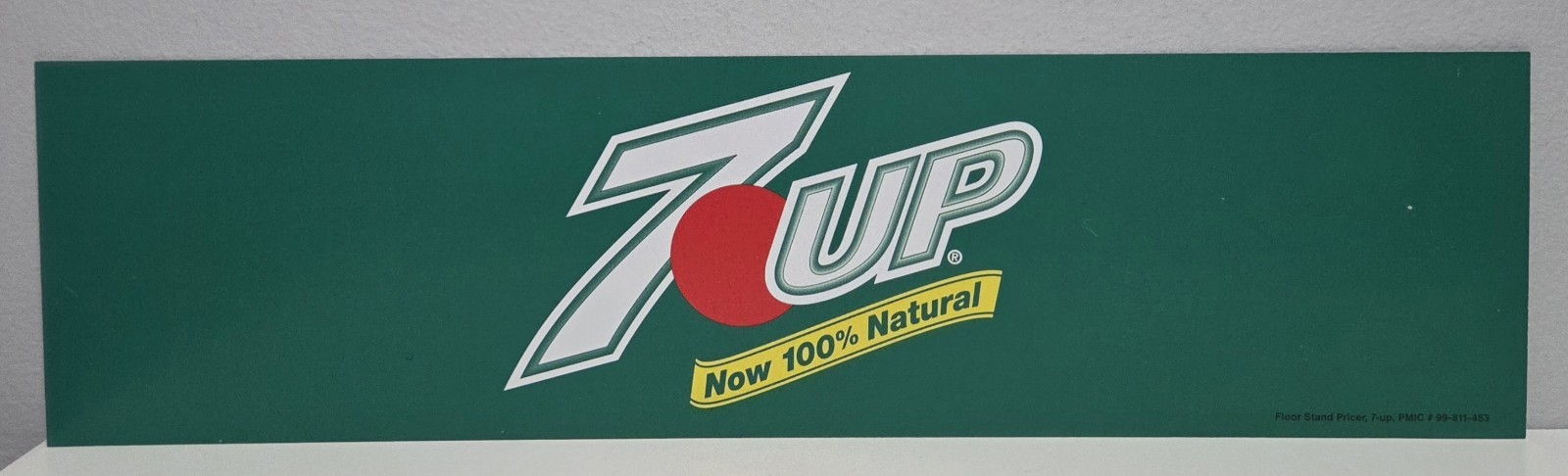 NEW 7-Up Floor Stand Pricer Advertisement Double-Sided Plastic Sign 20"x5.25"