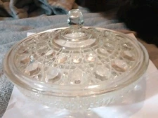 VTg Indiana Pressed Glass Covered Candy Dish